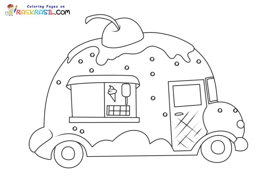 Desenhos de Caminhao de Sorvete Para Colorir 55