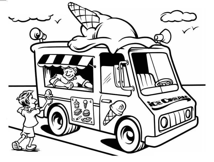 Eiswagen Ausmalbilder 86
