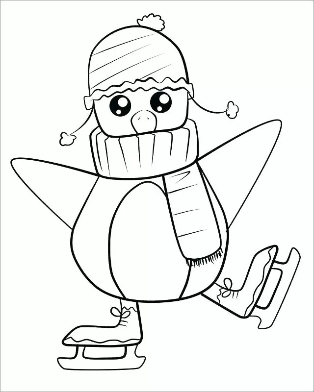 Patinacao no Gelo Para Colorir