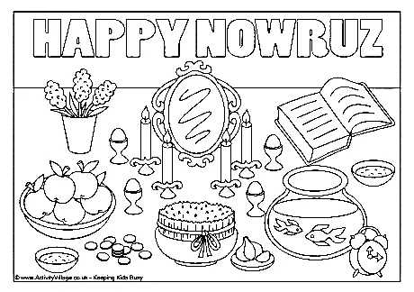 Desenhos de Dia Internacional de Nowruz Para Colorir 3