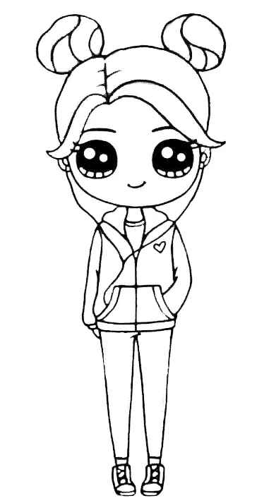 Kawaii Girls Coloring Pages