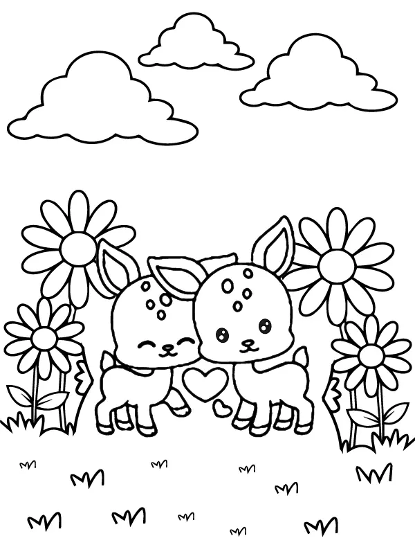 Desenhos de Namorados Kawaii Para Colorir 9