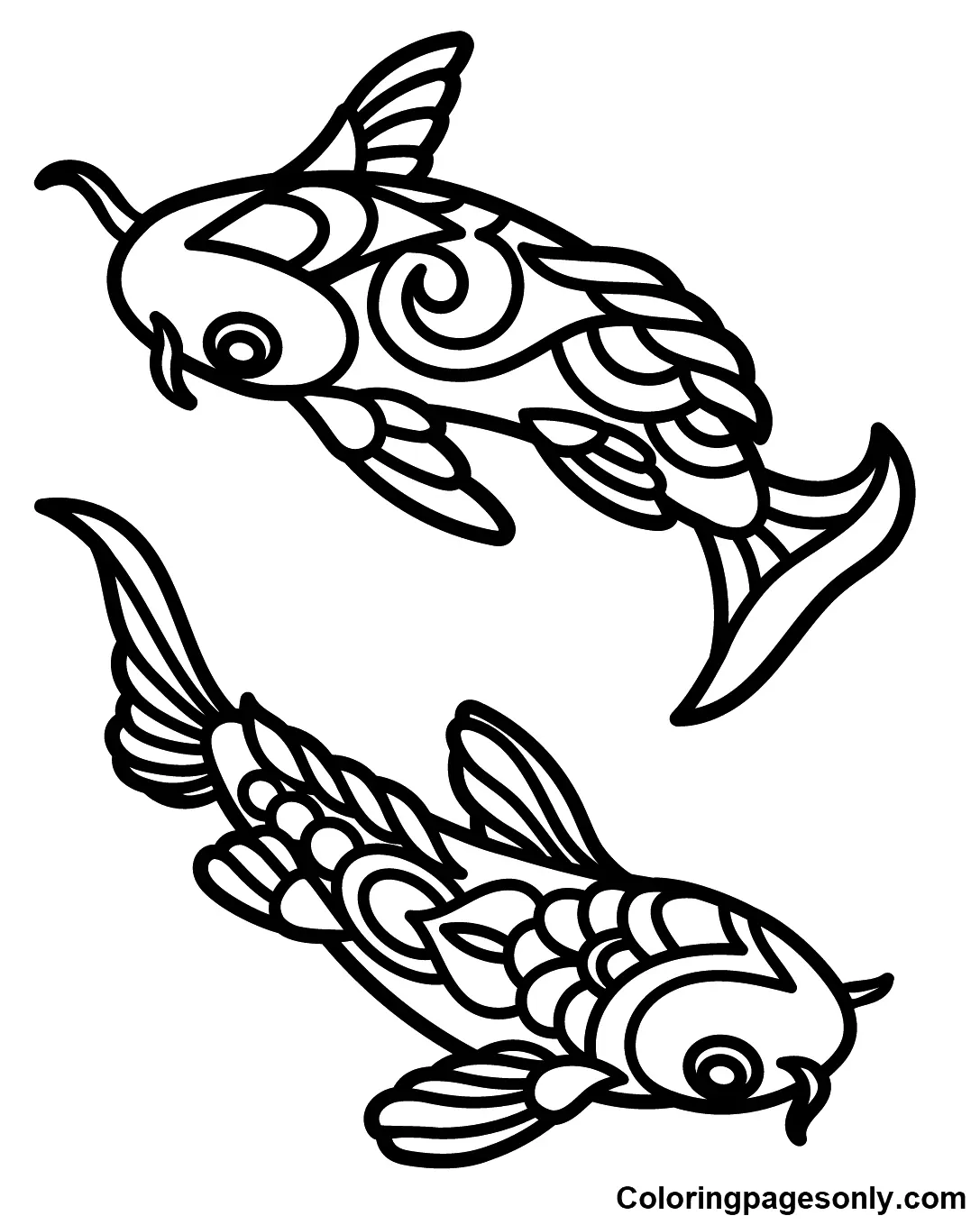 Koi Fisch Ausmalbilder 2