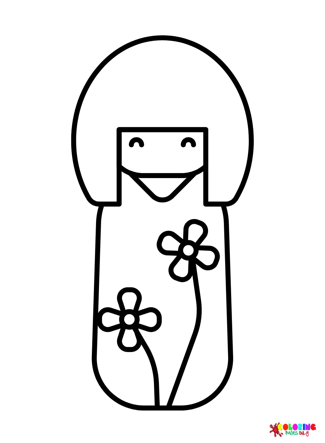 Munecas Kokeshi Para Colorear 7