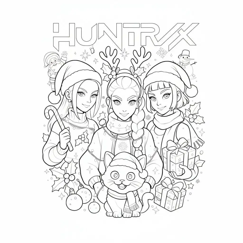 KPop Demon Hunters Natal Paginas para Colorir 8