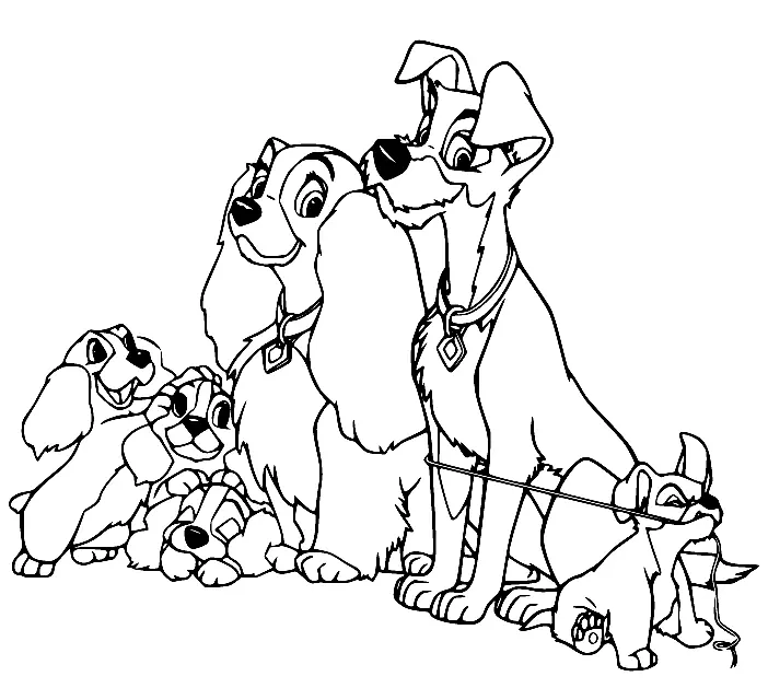 Lady und der Tramp Ausmalbilder 21