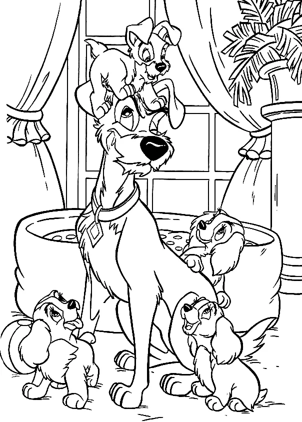 Desenhos de A Dama e o Vagabundo Para Colorir 49