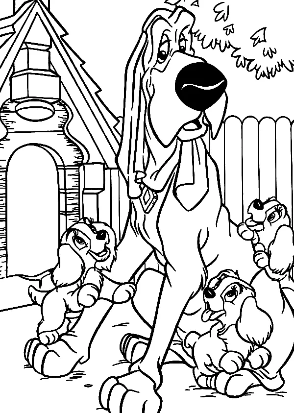 Desenhos de A Dama e o Vagabundo Para Colorir 58