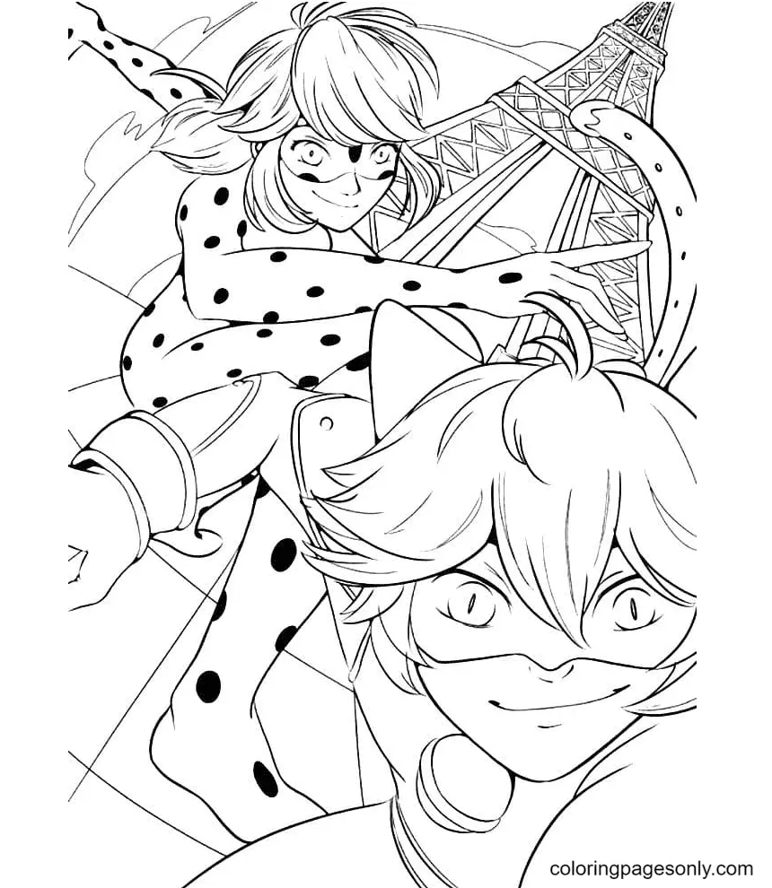 Ladybug and Cat Noir Coloring Pages 25