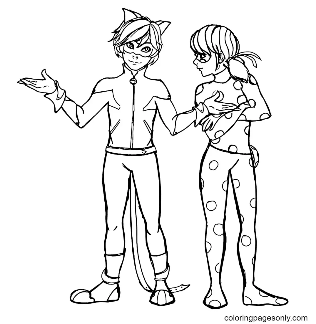 Desenhos de Ladybug e Cat Noir Para Colorir 9