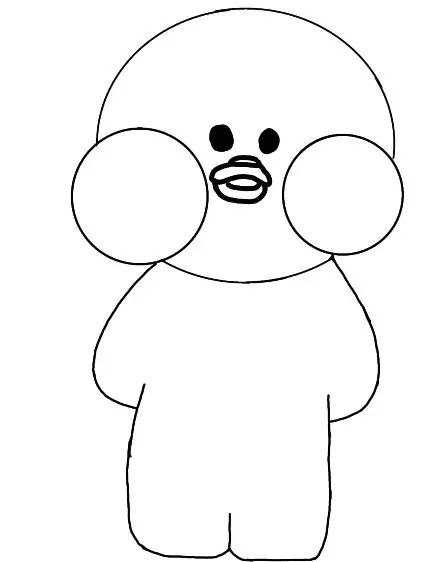 Lalafanfan Pato Para Colorear 1