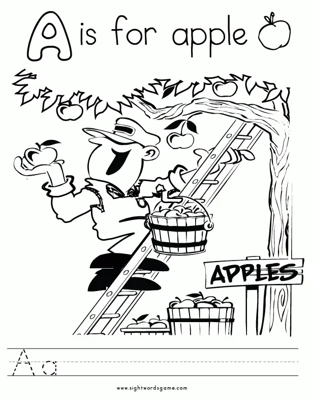 Letter A Coloring Pages 14