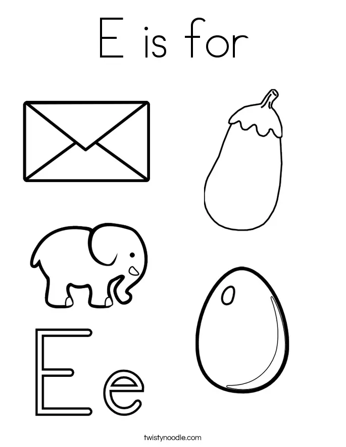 Desenhos de Letra E Para Colorir 27