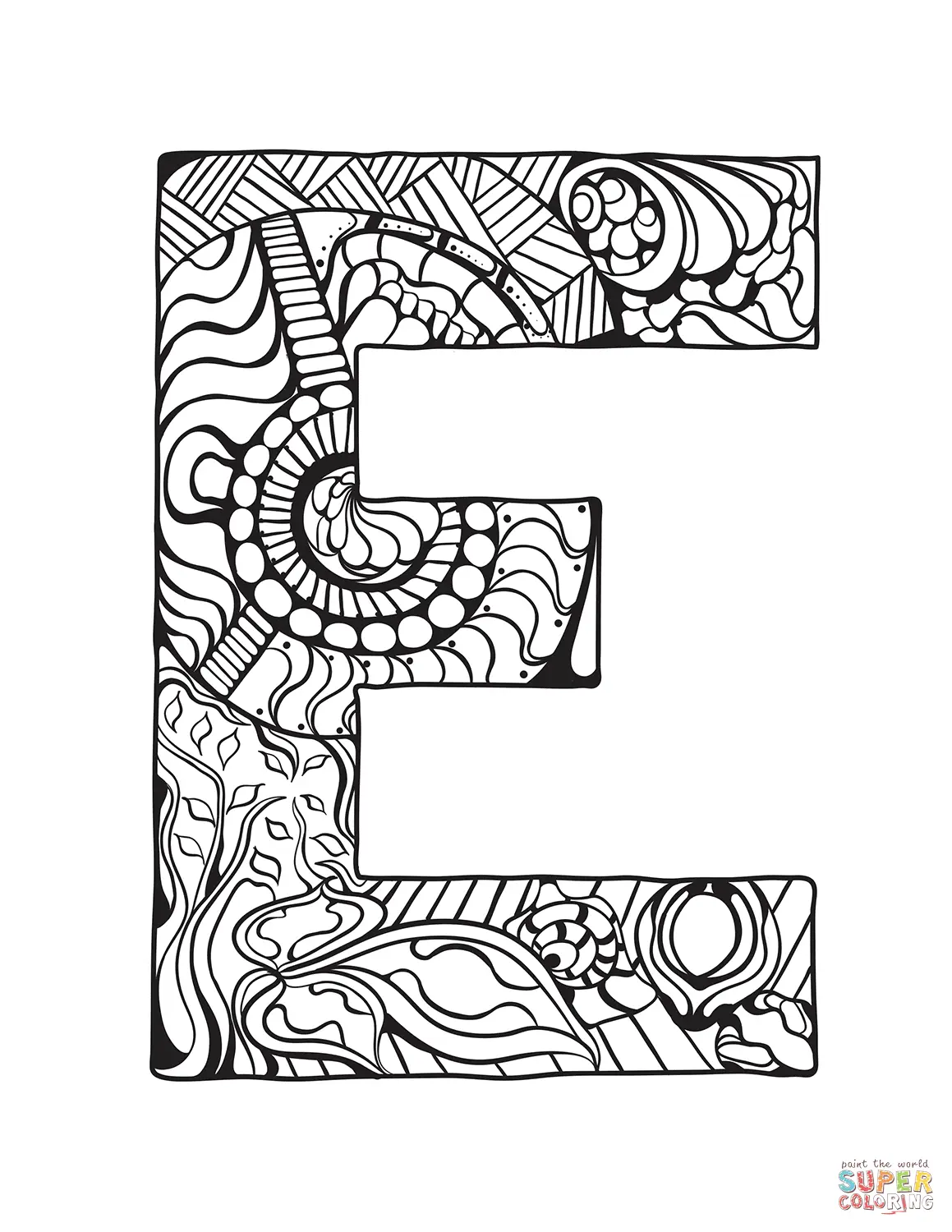 Desenhos de Letra E Para Colorir 68