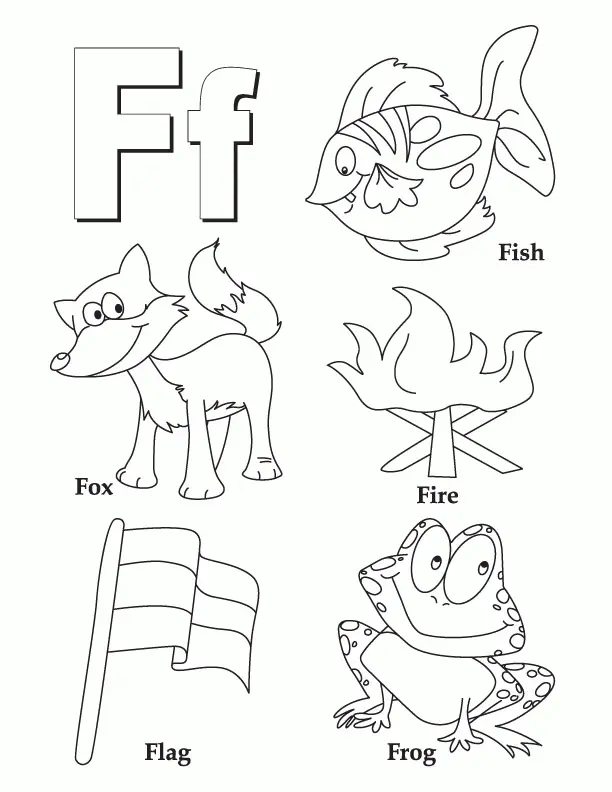 Desenhos de Letra F Para Colorir 1