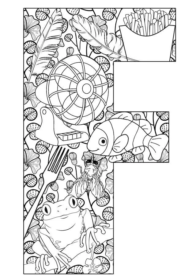 Desenhos de Letra F Para Colorir 18