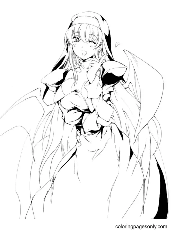 Ausmalbilder von Anime-Mädchen mit langen Haaren 30