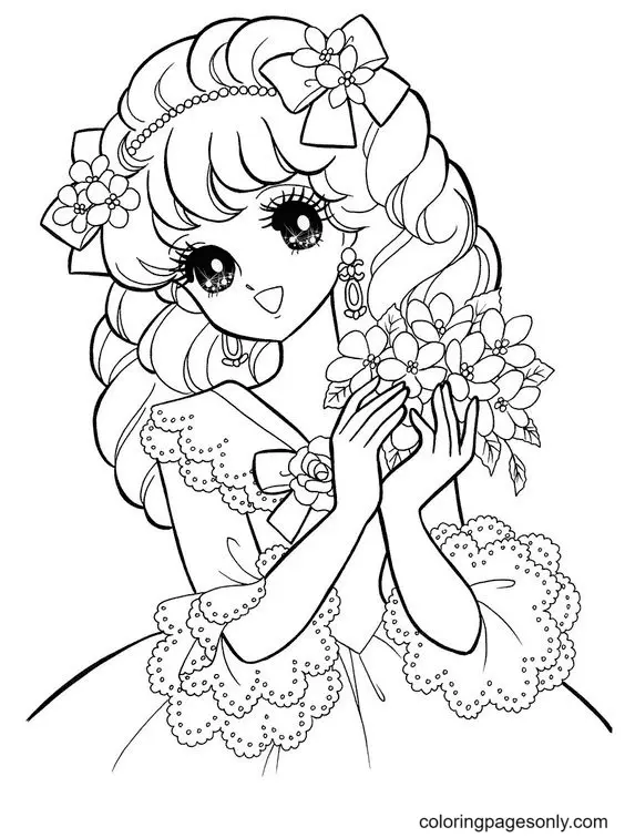 Long Hair Anime Girl Coloring Pages 35