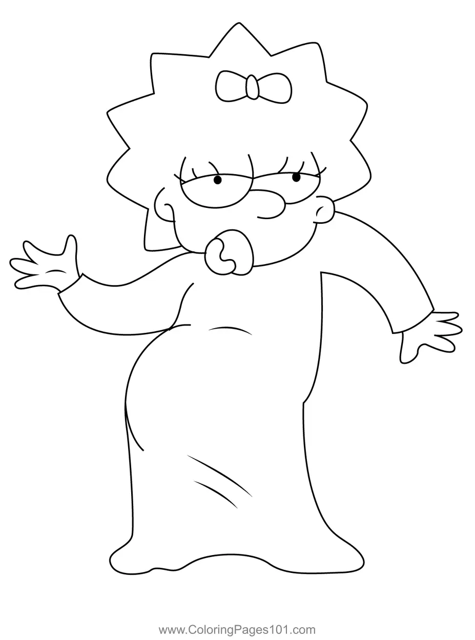 Maggie Simpson para Colorear 4