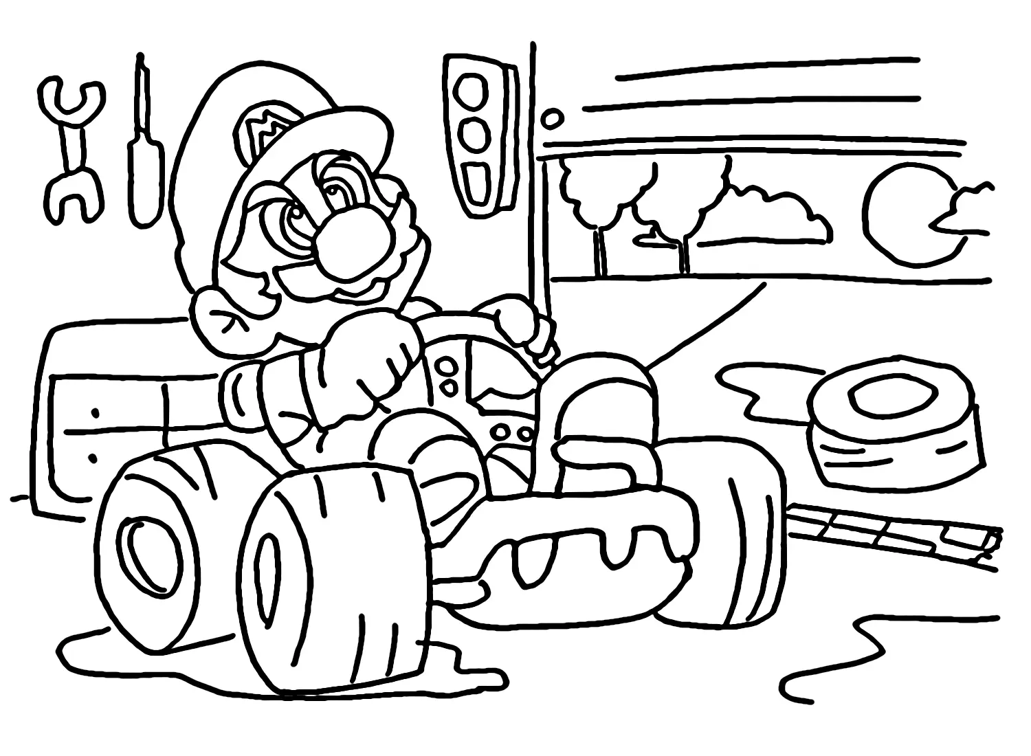 Desenhos de Mario Kart Para Colorir 18