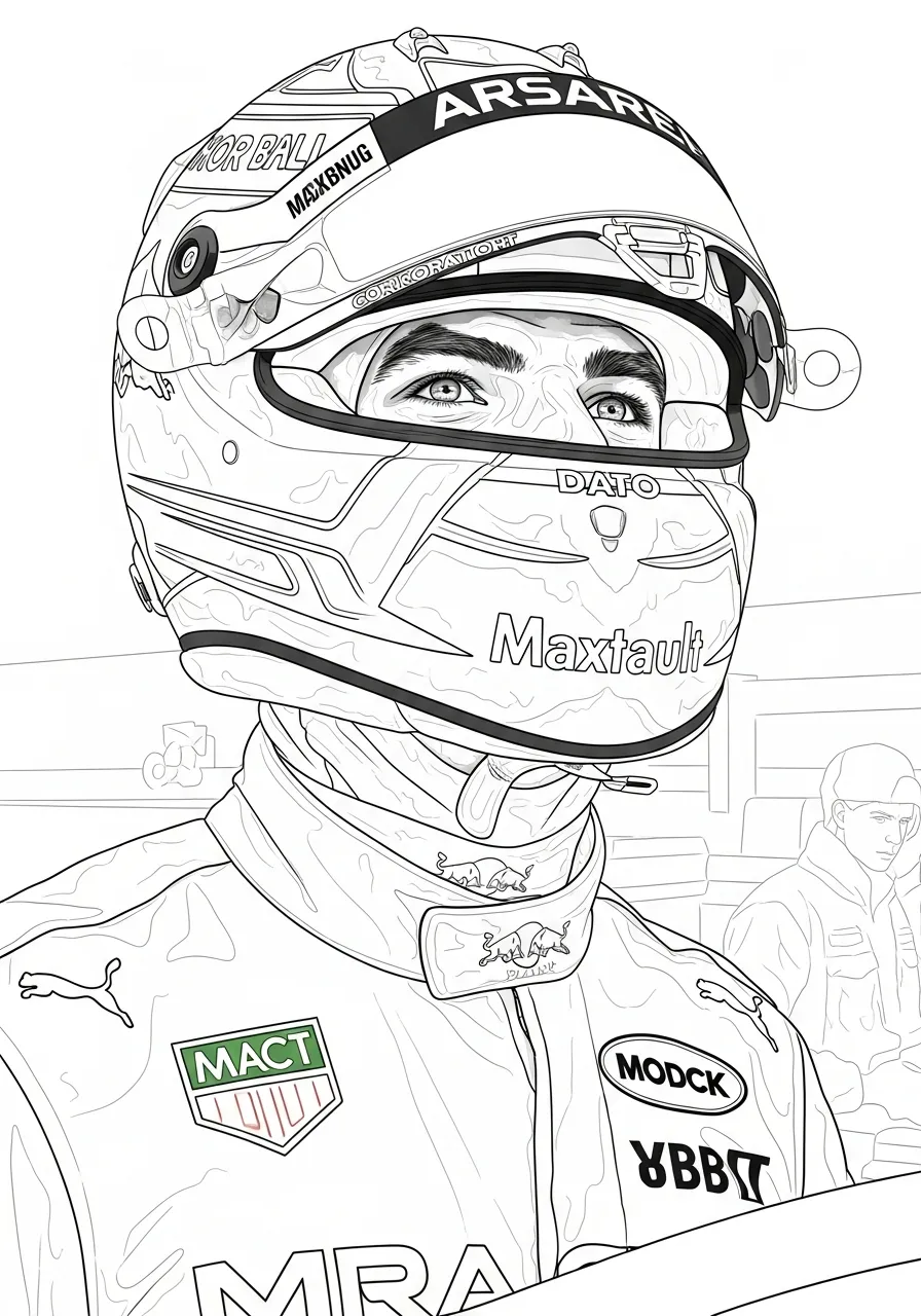 Max Verstappen Coloring Pages 10