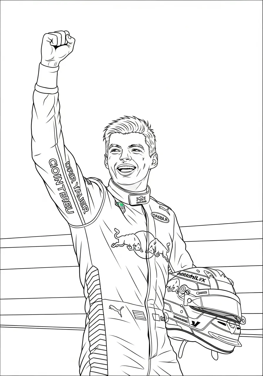 Max Verstappen Coloring Pages 17