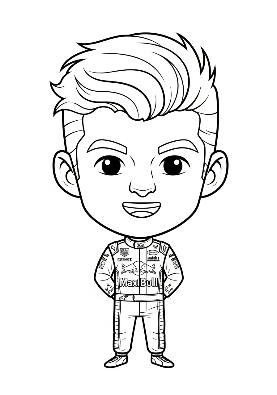 Max Verstappen Coloring Pages 2