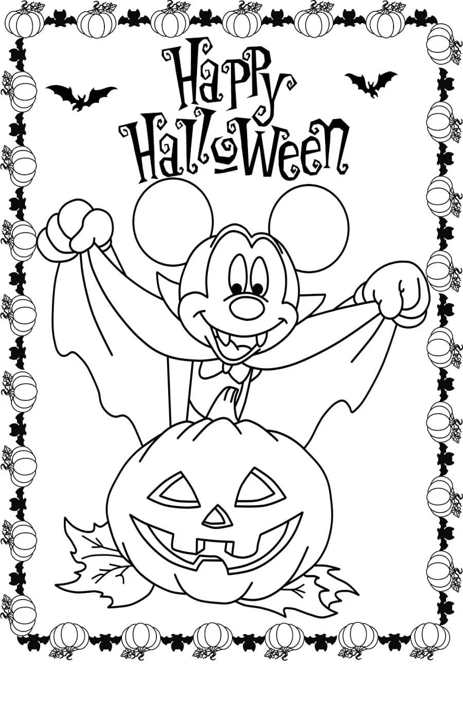 Desenhos de Mickey Halloween Para Colorir 45