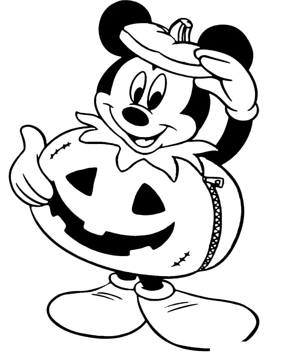 Mickey Halloween Para Colorear