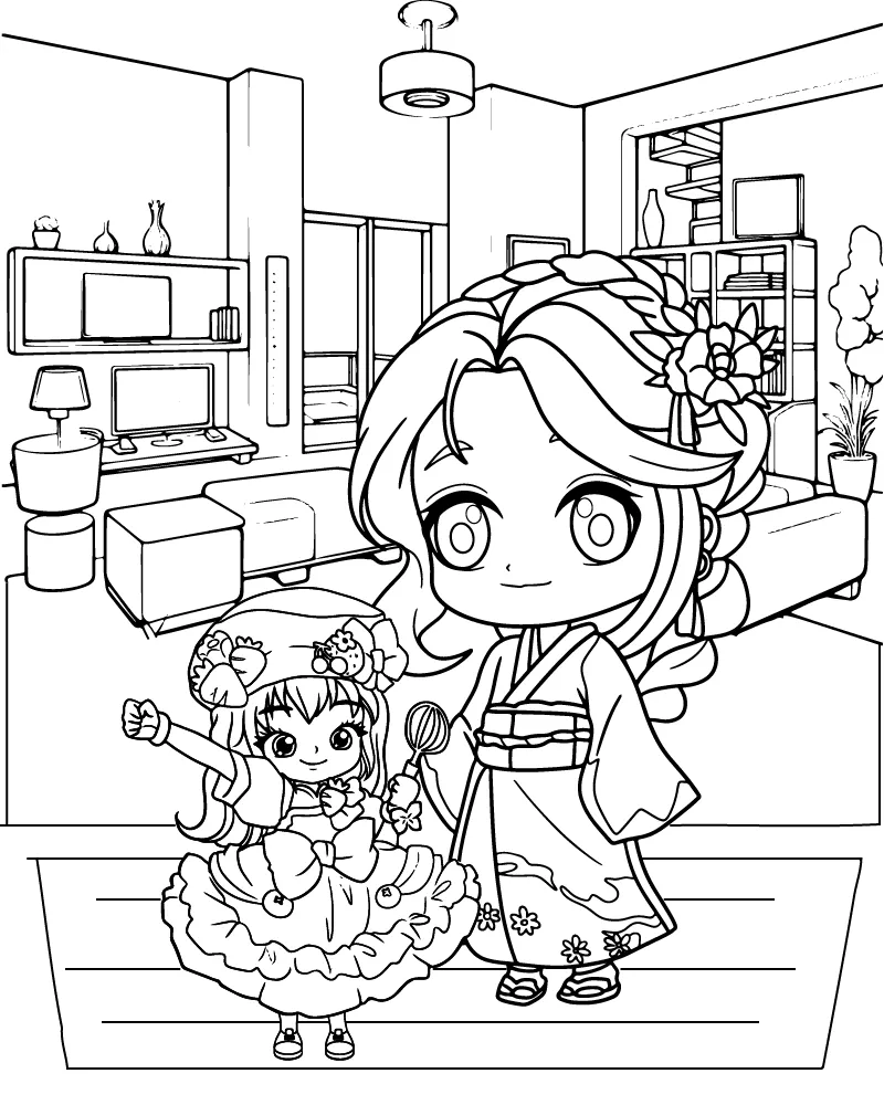Mom and Daughter Coloring Pages 7