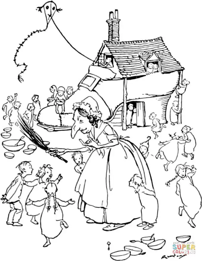 Mutter Gans Kinderreime Ausmalbilder 30