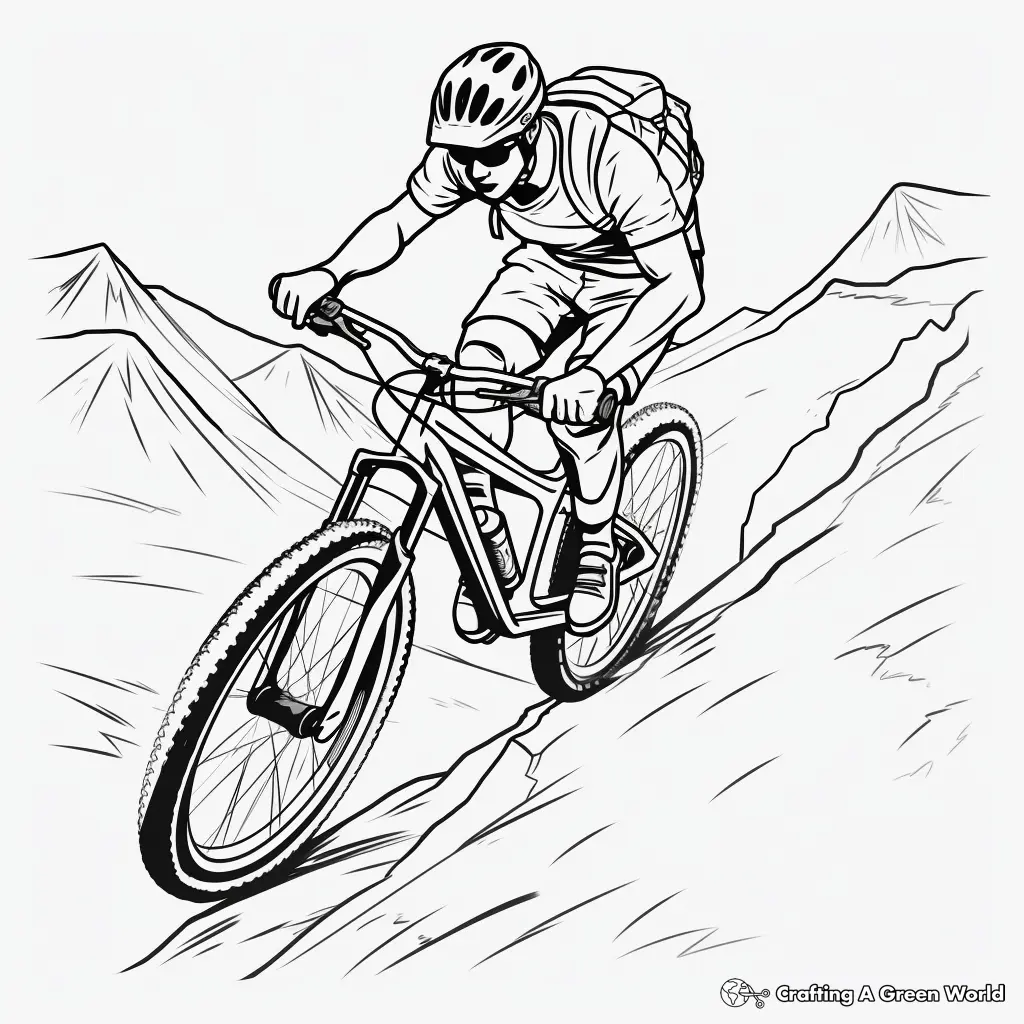 Desenhos de Fazendo Ciclismo Na Montanha Para Colorir 6