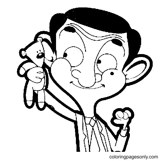 Mr Bean Para Colorear 2