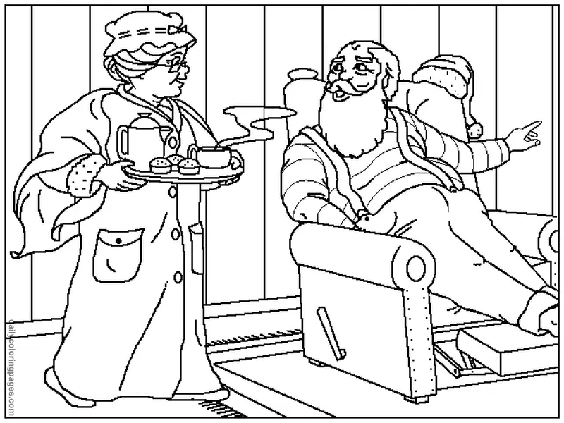Mrs Claus Ausmalbilder 2