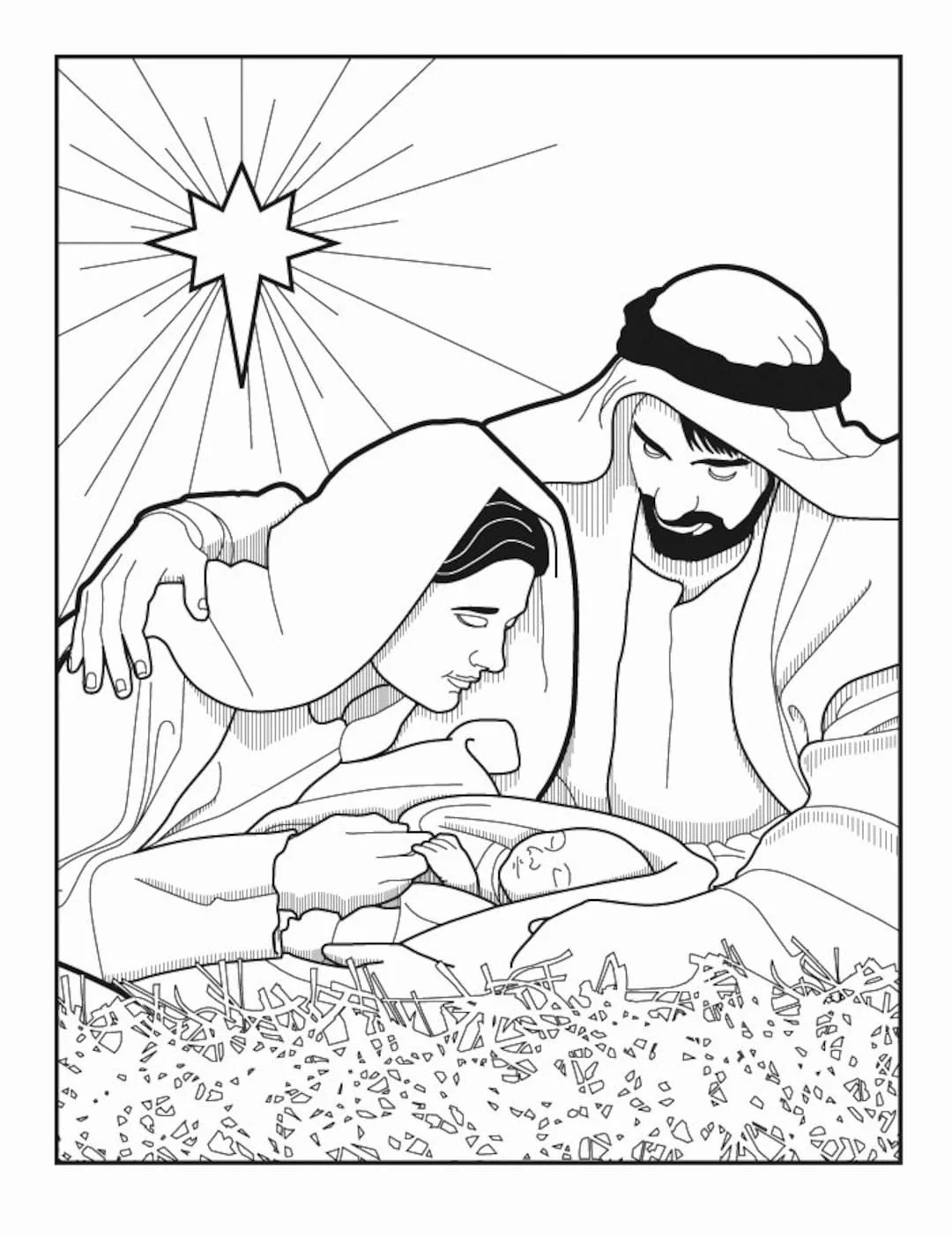 Desenhos de Natividade de Jesus Para Colorir 14