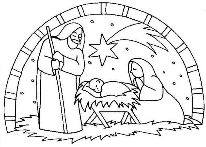 Desenhos de Natividade de Jesus Para Colorir 24