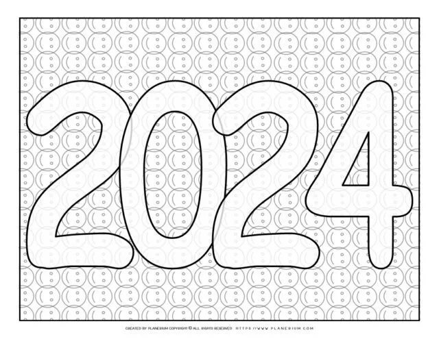 New Year 2024 Coloring Pages