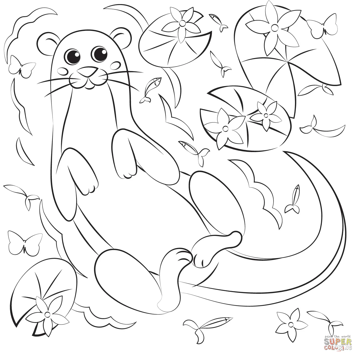 Otter Coloring Pages 27