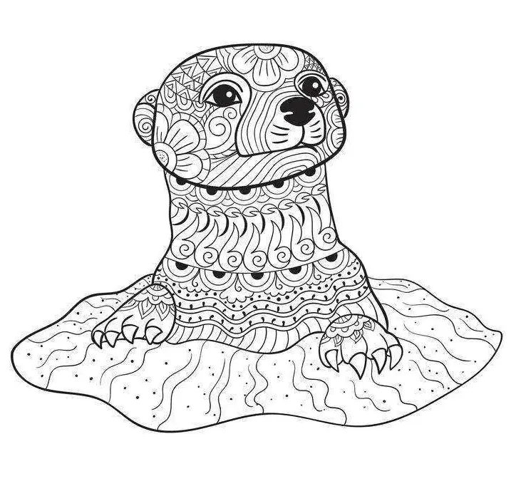Otter Coloring Pages 3