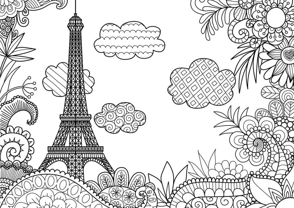 Desenhos de Paris Para Colorir 10