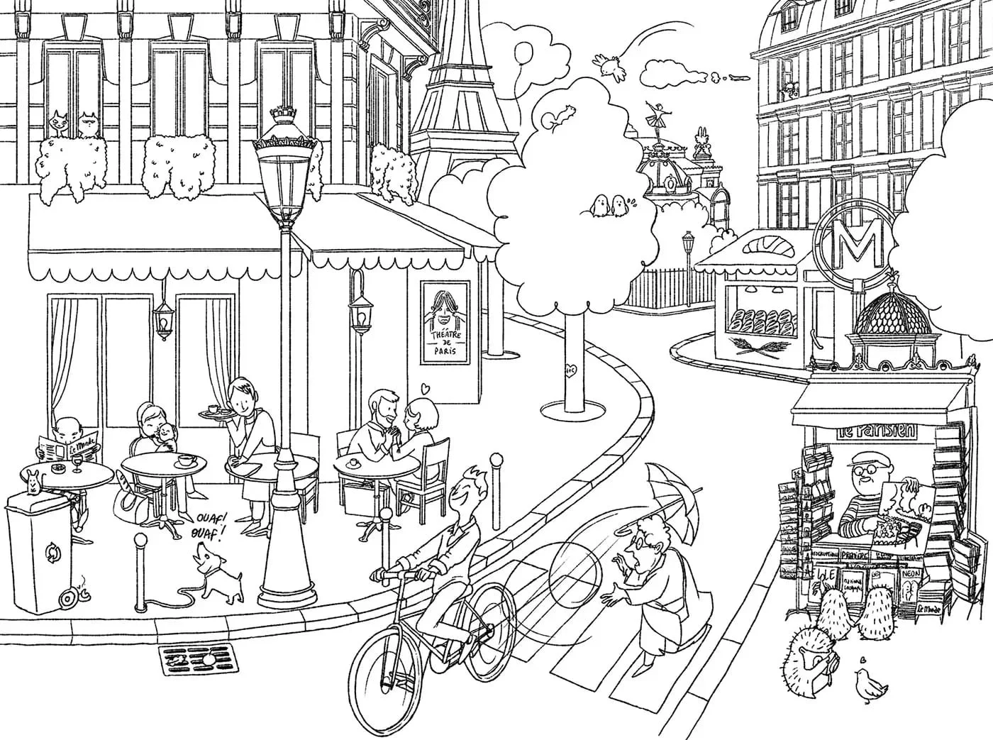 Desenhos de Paris Para Colorir 17