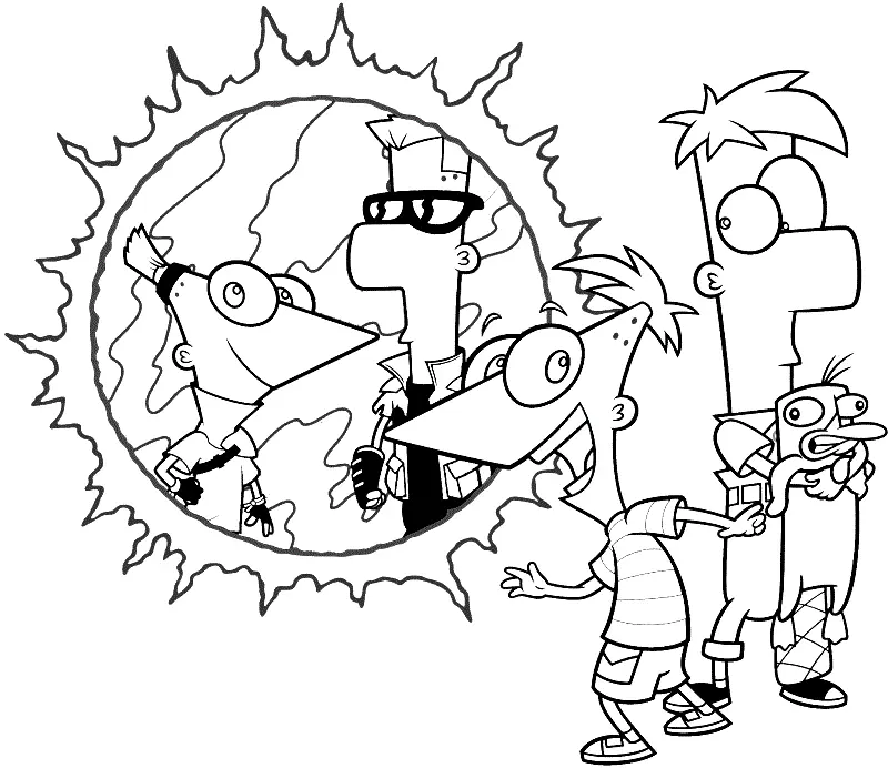 Phineas Y Ferb Para Colorear 5