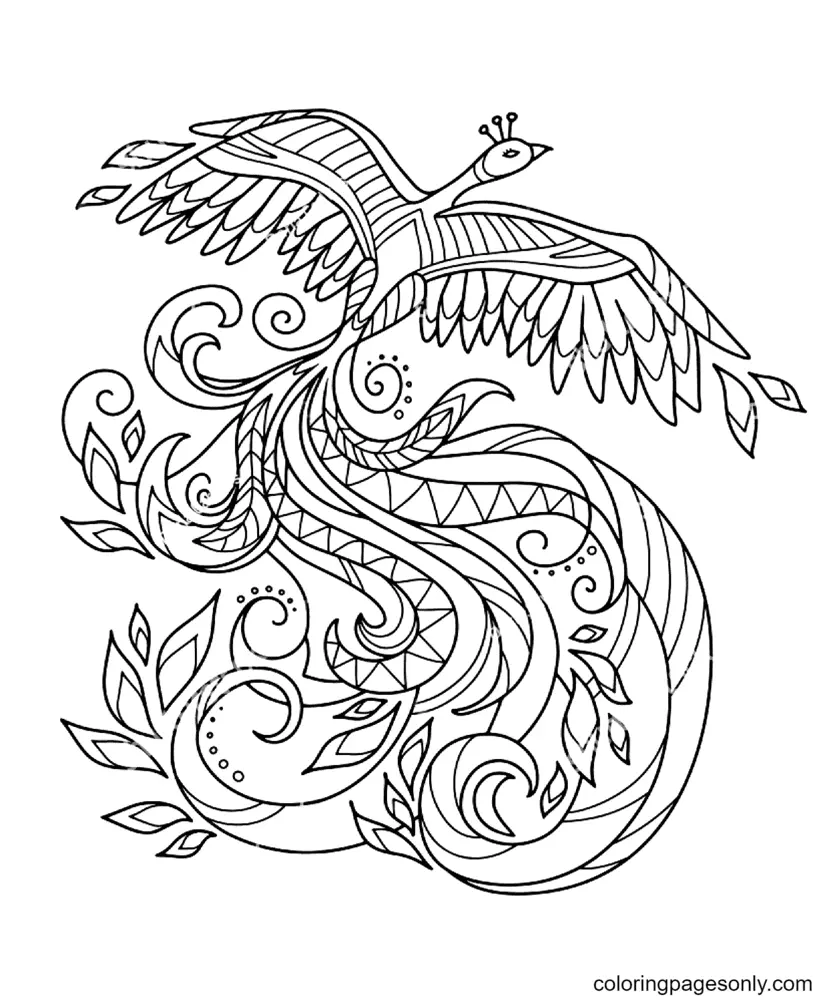 Desenhos de Fenix Para Colorir 15