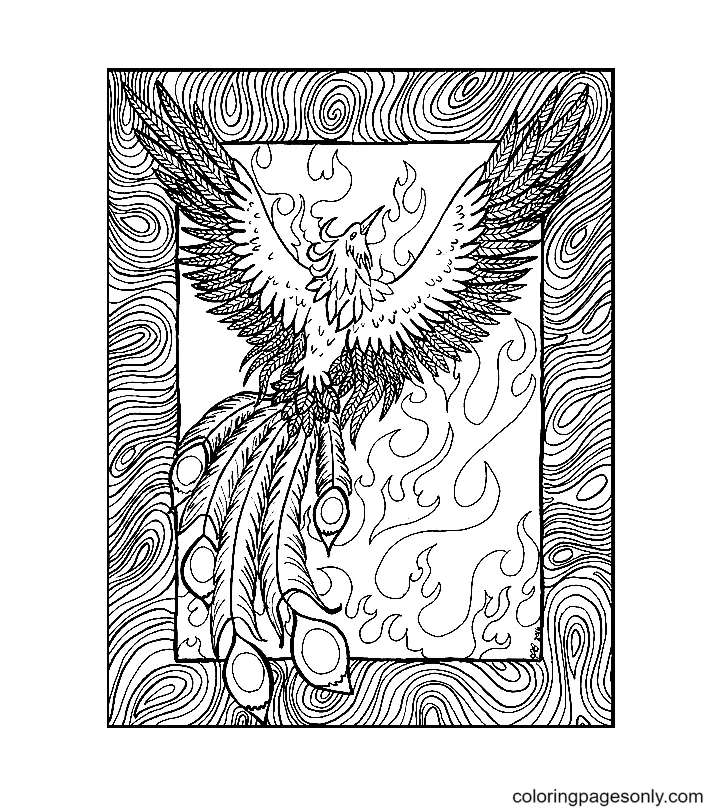 Desenhos de Fenix Para Colorir 24