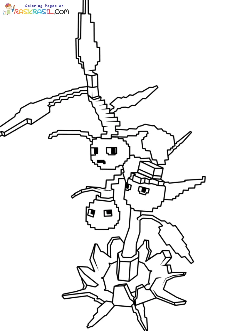 Plants vs Brainrots Ausmalbilder 7