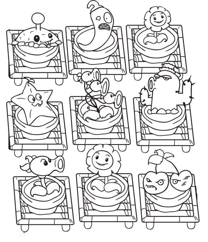 Desenhos de Plants Vs Zombies Para Colorir 100