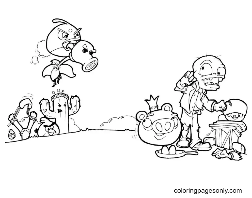 Desenhos de Plants Vs Zombies Para Colorir 104