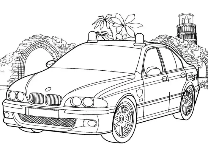Police Car Coloring Page 30