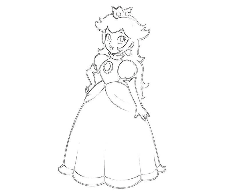 Princess Peach Coloring Pages 14