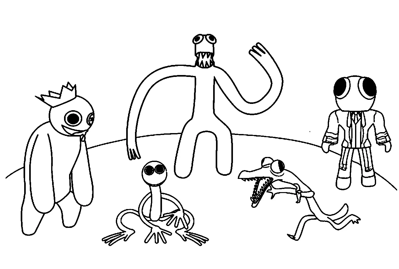 Purple Rainbow Friends Para Colorear 2